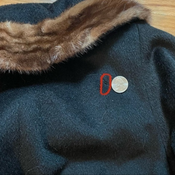 VTG 50’s/60’s Forstmann Long Dress Coat w Real Fur Trim - Picture 12 of 12